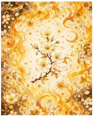 Bozfoxa Paint by Numbers Kit for Adults Beginner Golden Moon Floral by Unknown