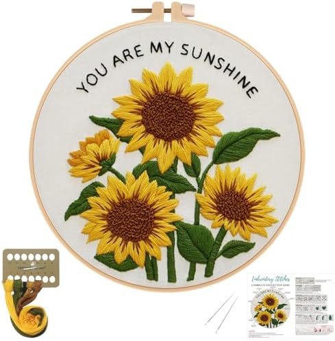 Nuberlic Sunflower Embroidery Kit for Beginners by Nuberlic