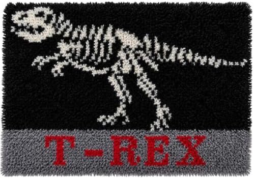 MIAOLLUN Latch Hook Kits for Adults Beginner 3D Dinosaur Pattern Printed Canvas Crochet Needlework Craft Rug Cushion Mat Tapestry 20.5X15 Inch,T.rex by MIAOLLUN