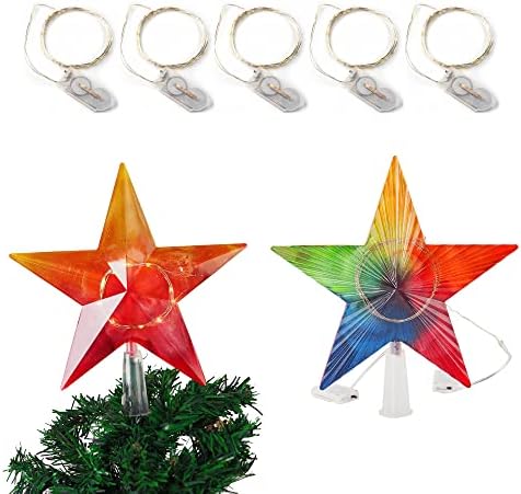 Star Silicone Resin Molds, Christmas Tree Topper Star Crystal Epoxy Resin Molds, DIY Crafts Making Christmas Ornaments Decorations (5*Yellow Light String) by KuAoyoja