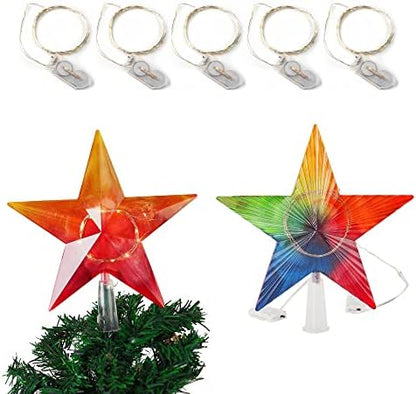 Star Silicone Resin Molds, Christmas Tree Topper Star Crystal Epoxy Resin Molds, DIY Crafts Making Christmas Ornaments Decorations (5*Yellow Light String) by KuAoyoja