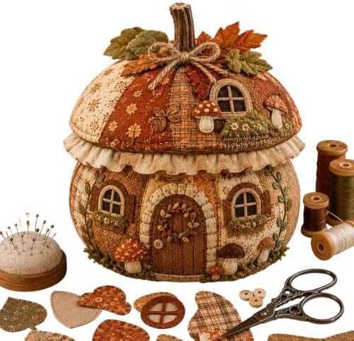 Cozy Harvest Pumpkin Patchwork Kit, DIY Animal Pumpkin Sewing Kit, Fabric Quilted Craft Set for Adults Beginners, Halloween Fall Thanksgiving Decor Gift (Style-B) by Unknown