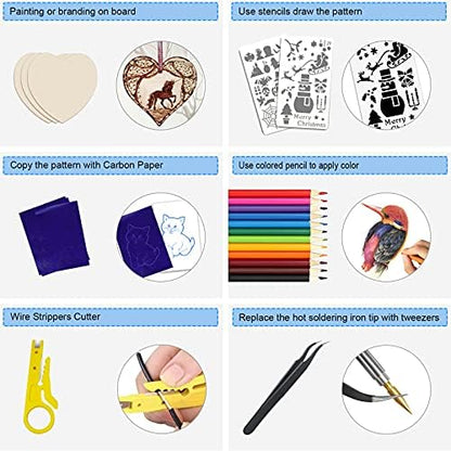 116pcs Wood Burning Kit, Adjustable Temperature 220~480℃ for Beginners - Image 5