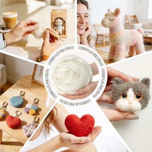 3.4oz Needle Felting Wool Star White for DIY Needle Craft Enthusiasts - Image 4