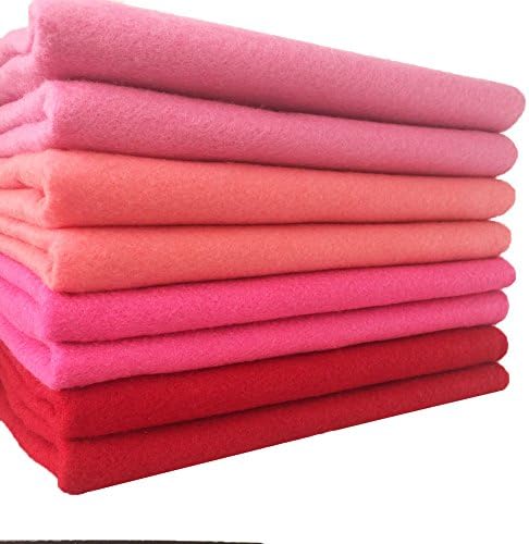 4pcs Thick 1.4mm Soft Felt Fabric Sheet Assorted Color Felt Pack DIY Craft Sewing Squares Nonwoven Patchwork (92x90cm Pink) by flic-flac