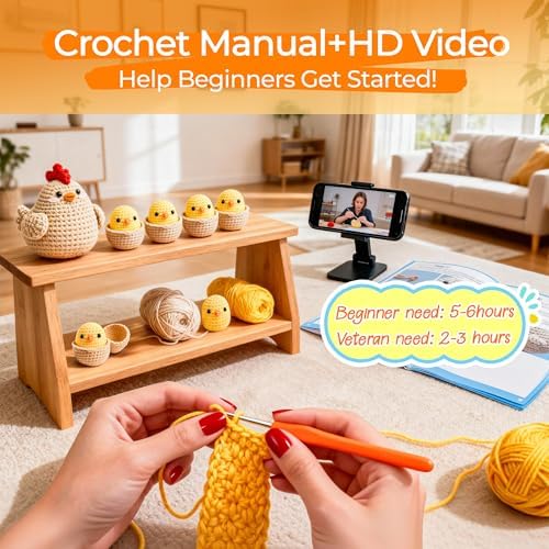 Joyclub Crochet Kit for Beginners 4 Chicken Family with Video for Adults - Image 2