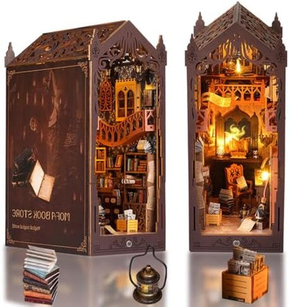 DIY Book Nook Kit, Miniature Dollhouse Booknook Kit with Light, Magic Store by Weservehomeforbetterlife
