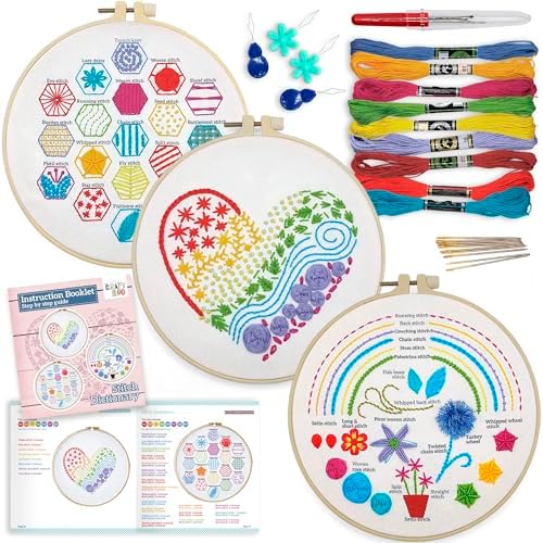 Heart Embroidery Kit for Beginners - Stamped Cross Stitch for Adults by Craftiloo