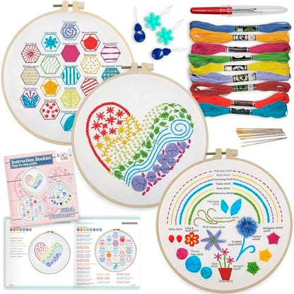 Heart Embroidery Kit for Beginners - Stamped Cross Stitch for Adults by Craftiloo