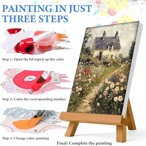 WUDWL Paint by Numbers Kit for Adults Framed Canvas, with Wooden Easel - Image 6