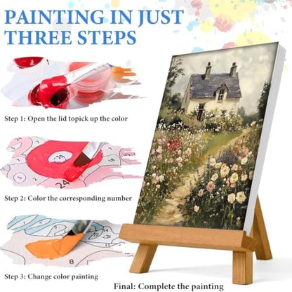 WUDWL Paint by Numbers Kit for Adults Framed Canvas, with Wooden Easel - Image 6