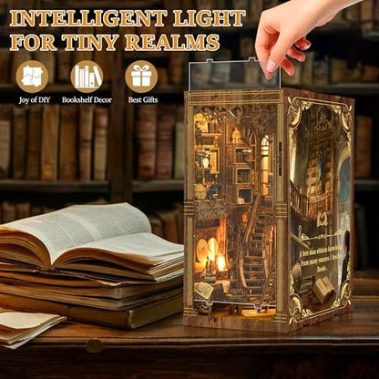 SUNNINO Book Nook Kit - DIY Miniature House Kit with LED Lights - Image 2