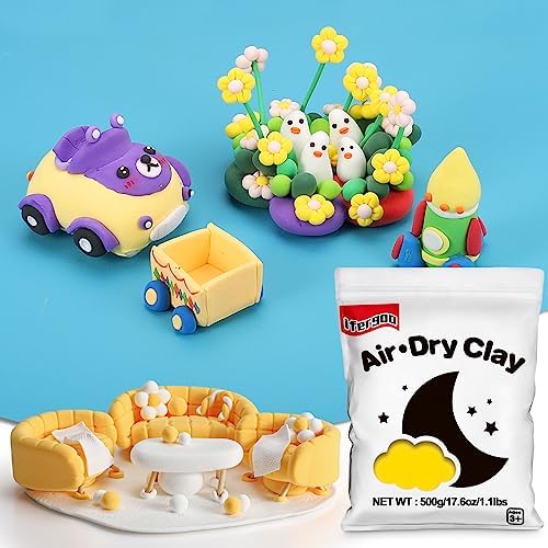 ifergoo 500g Yellow Air Dry Clay, 1.1LBS Foam Magic Modeling Clay for Kids - Image 3