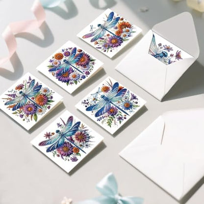 jinglinhh 6pcs Diamond Art Painting Dragonfly Daisy Flowers Greeting Cards with Envelopes, DIY Card Making Kits for Adults, Diamond Art Postcards Christmas Cards Craft Gifts - Image 7