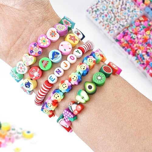 2300pcs Polymer Clay Beads Bracelet Making Kit with Colorful Letter Beads - Image 5
