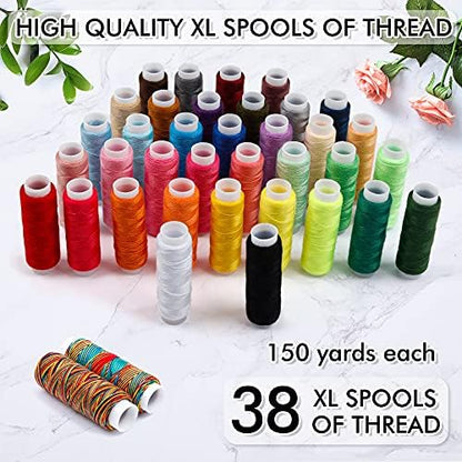 Sewing Kit, 182 Premium Sewing Supplies, 38 XL Thread Spools, Suitable for Traveller, Adults, Kids, Beginner, Emergency, DIY and Home By Inscraft - Image 3