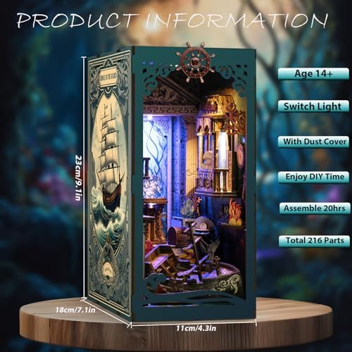 ISSEVE Book Nook Kit, Dollhouse Booknook Kits for Adults Bookshelf Décor - Image 5