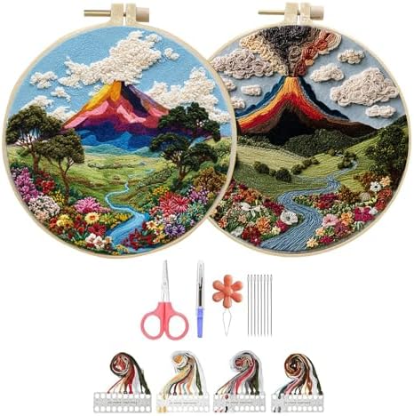 Hzkokon 2 Pack Embroidery Kit for Beginners Adults Cross Stitch Kits Hand Embroidery Kit Includes Stamped Flower Pattern, Hoop, Color Threads,Tools & Follow Instruction by Unknown