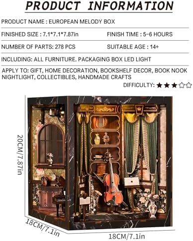 Spilay Book Nook Kit for Adults, Vintage DIY Miniature House Kit - Image 2