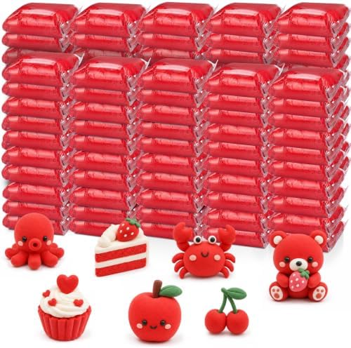 Air Dry Clay Bulk, Modeling Clay for Kids, 100 Pcs, Red by VioraWhite