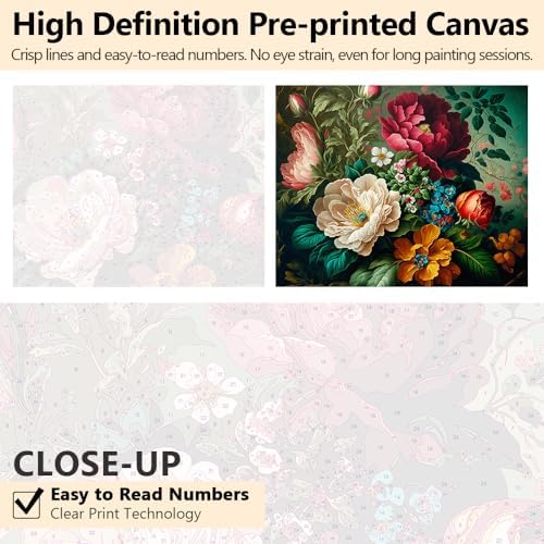 TUMOVO Flower Bunch Paint by Numbers Kit for Adults - Image 3