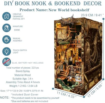 Spilay Book Nook Kit for Adults, Vintage DIY Miniature House Kit - Image 4