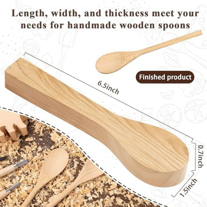 6Pcs Unfinished Wood Carving Spoon, 6.5IN Blanks for Handicraft Enthusiasts - Image 6