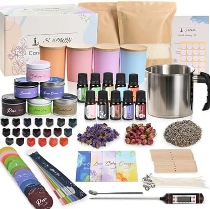 SHOWIN Candle Making Kit, DIY Candle Making Supplies for Adults, Starter Soy Wax Candle Kit with Candle Jars & Tins, Scented Home Decoration by Showin
