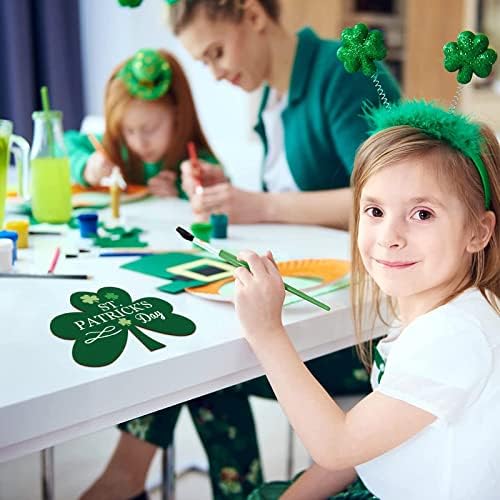 Large Size 7" Wooden Shamrock St. Patrick's Day Ornaments to Paint,Shamrocks Wooden DIY Blank Unfinished Round Wood Discs Ornament for Crafts Hanging Decorations(10PCS) - Image 4