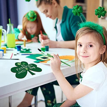 Large Size 7" Wooden Shamrock St. Patrick's Day Ornaments to Paint,Shamrocks Wooden DIY Blank Unfinished Round Wood Discs Ornament for Crafts Hanging Decorations(10PCS) - Image 4