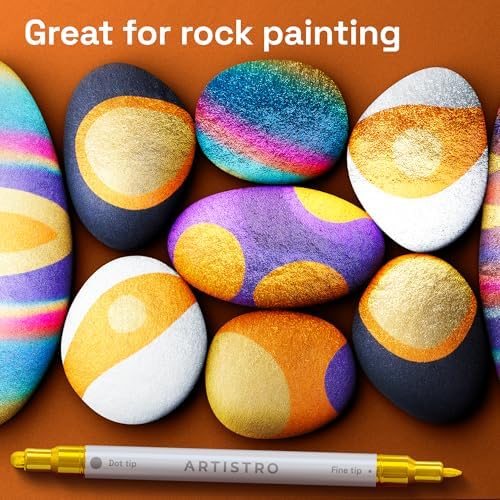 ARTISTRO Gold Dual-Tip Acrylic Paint Marker Pens - Set of 36 - Image 7