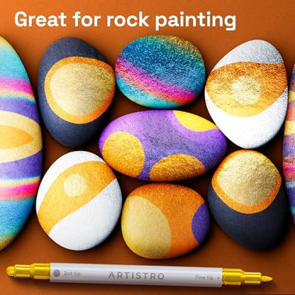 ARTISTRO Gold Dual-Tip Acrylic Paint Marker Pens - Set of 36 - Image 7