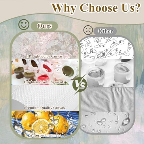 Paint by Numbers Kit for Adults Lemons, Adult Paint by Number Kits 16x20 in - Image 5