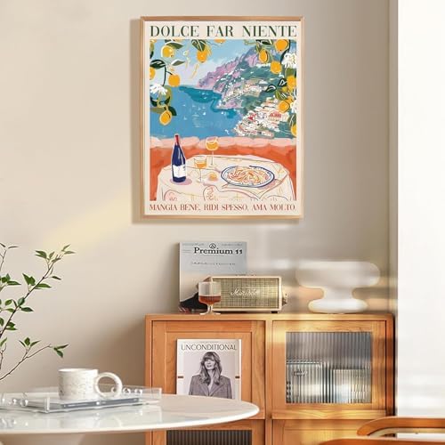 Italian Pasta Wine Paint by Numbers Kit for Adults Canvas, Frameworkless - Image 4