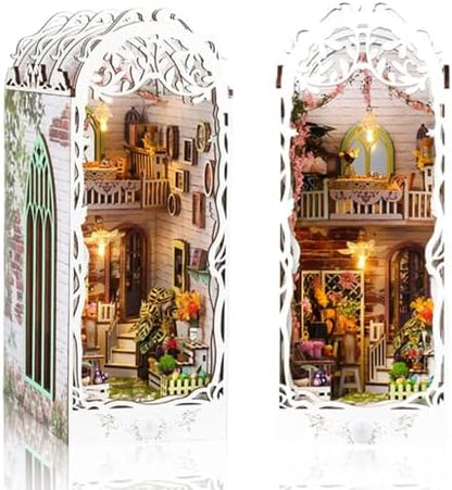 DIY Book Nook Kit,Miniature Dollhouse Booknook Kit for Adults, Flower House by Weservehomeforbetterlife