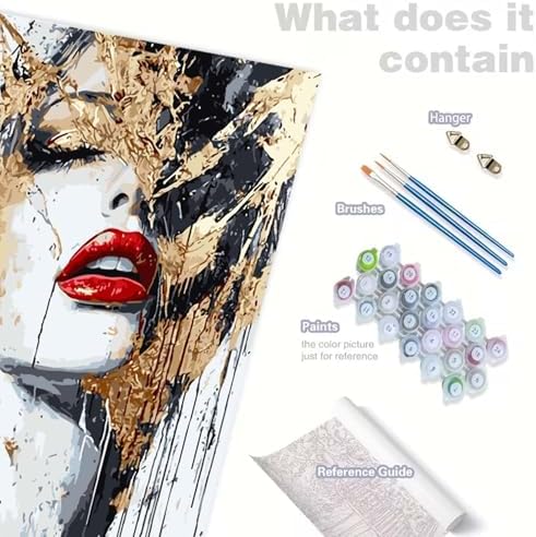 GEMOUJ Paint by Numbers Kit for Adults Beginner,Abstract Female Easy Adult Paint by Number Kits on Canvas,DIY Painting for Beginners Art by Numbers,Home Wall Decor 16 x 20 inch - Image 7