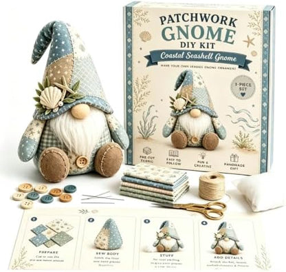 DIY Patchwork Animal Kit,Make Your own Cute Animals; Christmas Elf Patchwork Kit; Suitable for Adults and Beginners as a Sewing Project; Perfect for Home Decor and Gifts (Blue) by Unknown