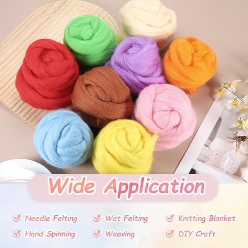 PATIKIL Wool Roving Yarn, 150G/5.3OZ Soft Felting Wool Pure Chunky Roving Yarn Bulk for Needle Felting Knitting Blanket Spinning Weaving DIY Craft, Black - Image 5