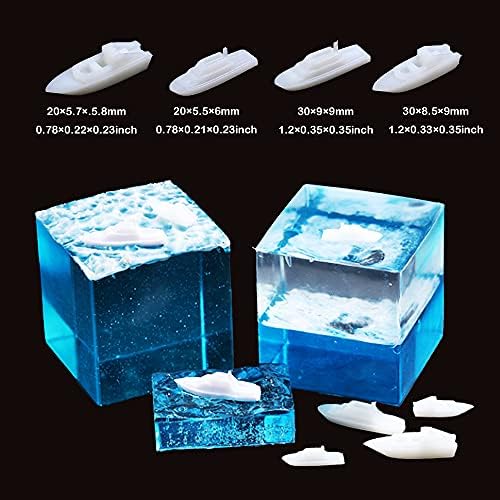 Woohome 16 PCS Jewelry Making Supplies - Resin Moulds & Fillers, 3D Mini Cruise Ship Whale Jellyfish Diver Moulds for Art Resin Crafts - Image 2