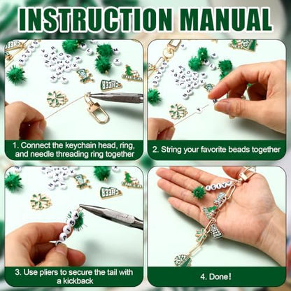 Nosiny 530 Pcs DIY Cheer Charms Keychain Making Kit - Image 4