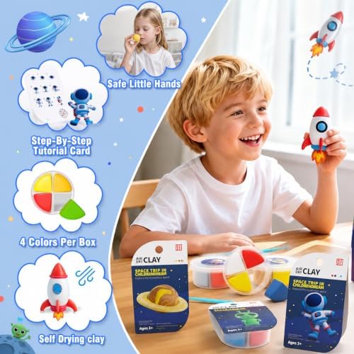 Air Dry Clay Kit -12 Space Theme Modeling Clay for Kids Arts and Crafts - Image 3
