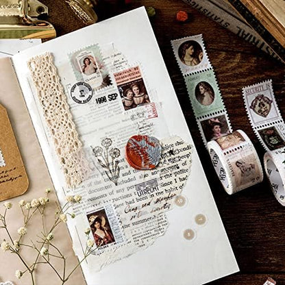 BLEDS 400PCS Vintage Journaling Supplies Scrapbook Paper Stamp Stickers - Image 7