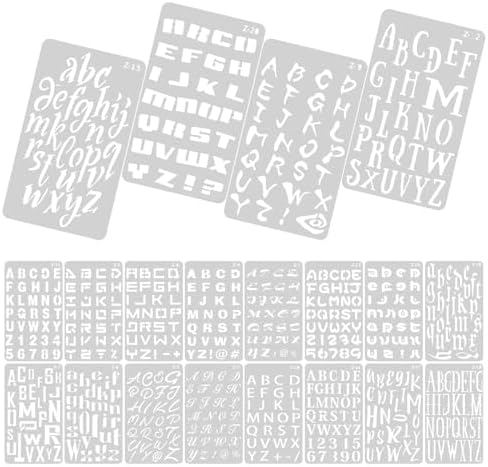 5sets/100 Sheets Pet Material Letter Template Stencils for Wood Burning Craft Tools DIY Projects Painting Accessories English Stencil by Unknown