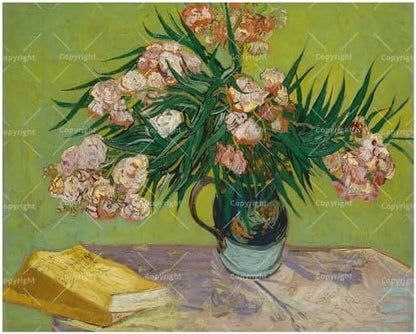 Van Gogh Style Oleanders Paint by Numbers Kit for Adults – DIY Impressionist Flower Still Life Painting on Canvas 12x16In, Framed Acrylic Paint Set for Beginners, Art for Home Decoration/Gifts by Unknown
