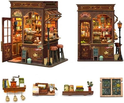 Spilay Book Nook Kit for Adults, Morning Mist Cafe DIY Miniature House Kit by SpilayDIYDollhouseMiniature