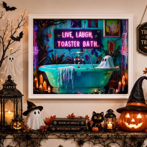 Halloween Paint by Numbers Kit for Adults,Ghost Paint by Number With Frame - Image 4