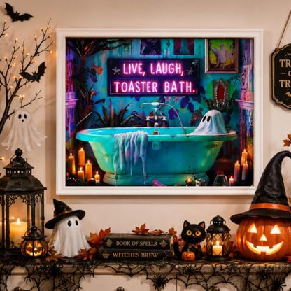 Halloween Paint by Numbers Kit for Adults,Ghost Paint by Number With Frame - Image 4
