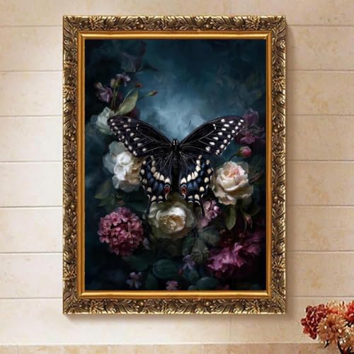 Butterfly Paint by Numbers Kit for Adults Framed Canvas, Frameworkless - Image 4