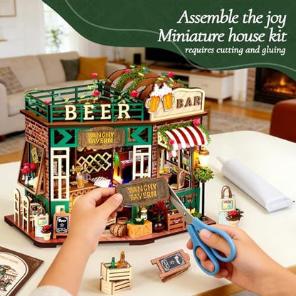 Book Nook, Beer Shop DIY Miniature House Kit for Craft Lovers - Image 6