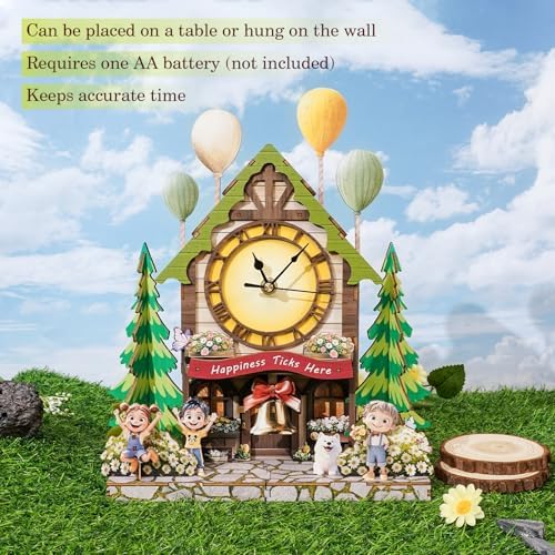 KAAYEE 3D Puzzles for Adults Balloon House Clock Wooden Puzzle DIY Craft - Image 4